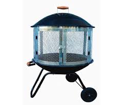 The fire sense cocktail table fire pit has a rather elegant look to it, with its light scroll design and small log storage shelf, but at 63 pounds may not be quite as easy for some customers to move around as, say the smaller sunnydaze rustic affinity raised outdoor fire pit kit, which weighs in at. Backyard Creations 28 In Portable Round Fire Pit With Wheels Black Buy Online In Bosnia And Herzegovina At Bosnia Desertcart Com Productid 126703650