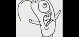 Since these imaginary creatures don't exist in real life, you can add accessories or play with various shapes more freely. How To Draw The Cartoon Character Plankton From Spongebob Drawing Illustration Wonderhowto