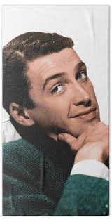 James Stewart colorized photo Bath Towel