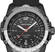 NORTH EDGE Solar Powered Aviation Women Men's Watch, 50M Waterproof,  Luminous Dial, Silicone Strap (46mm)