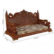 Wooden Seater On Elepahnt Side Handle With Carving 120414 3003 Seater Wooden Bed Design Wooden Sofa Designs Living Room Decor Elegant