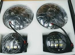 A0115 round 7 inch replacement led headlight. Xpctd Dot Approved 7 Inch Round Led Headlight With 4 Inch Led Fog Lights Ebay