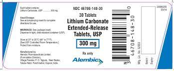 Your doctor will be monitoring your dose and blood levels. Lithium Carbonate Extended Release Tablets Usp 300 Mg 07 2016 Rx Only