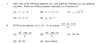 Solved 7 Solve Each Of The Following Equations For Y And Chegg Com
