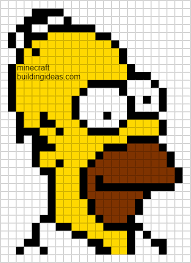 Minecraft Pixel Art Templates Homer Simpson Minecraft Pixel Art Pixel Art Templates Pixel Art