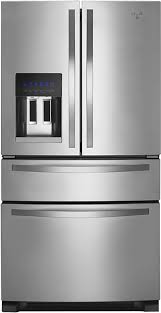 This style of refrigerator can have a freezer drawer located beneath the fridge portion. Best Buy Whirlpool 25 0 Cu Ft French Door Refrigerator With Thru The Door Ice And Water Monochromatic Stainless Steel Wrx735sdbm