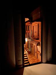 Italian Alleyway Book Nook And Book Shelf Insert Personalizable In 2020 Book Nooks Bookshelves Bookshelf Art