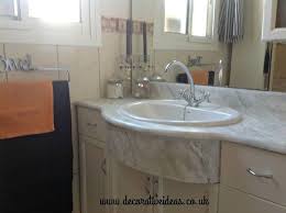 The cabinet consists of three drawer models. How To Faux Marble Your Bathroom Countertop Hometalk
