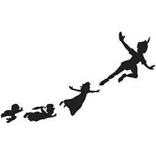 Peter Pan Et Wendy Off Pour Tatouage Temporaire Par Tabootattoo Peter Pan Silhouette Peter Pan Tattoo Peter Pan Flying