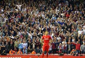 The club competes in the premier league, the top tier of the english football league system. Football Away Days On Twitter Aston Villa Fans Celebrating At Anfield Yesterday Avfc Http T Co Bbo7eaggez