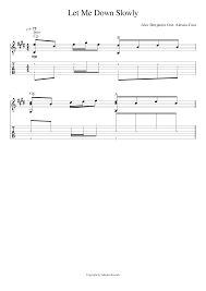 You must be logged in to download this sheet music. Let Me Down Slowly Alec Benjamin Guio Acords Sheet Music For Guitar Solo Musescore Com