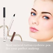Eyebrow Tattoo Pen, Microblading Eyebrow Pencil, with a Micro-Fork Tip  Applicator, Create Natural Looking Eyebrows, Easy to Use and Stays All Day  ...