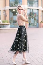 Black And Gold Skirt The Luca Shine Bright Gold Star Black Tulle Skirt Tulle Skirt Black Tulle Skirts Outfit A Line Skirt Outfits
