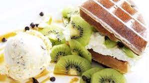 وافل مع الكيوي والأيس كريم waffle recipes food food photo