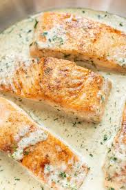 Creamy Dill Salmon Recipe In 2020 Salmon Recipes Creamy Dill Sauce Dill Salmon