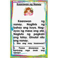 Visual aids, flashcards, picture cards, charts, educational materials, kindergarten teacher, primary teacher, charts, reading passages, tagalog, readiing file. Tagalog Filipino Reading And Comprehension Printed Worksheet Shopee Philippines