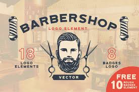 You can download in.ai,.eps,.cdr,.svg,.png formats. Barbershop Logo Elements Vector Kit Graphic By Dustfinger Creative Fabrica