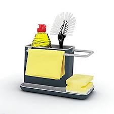 Joseph joseph 85112 surface sink caddy stainless steel sponge holder organizer tidy drains water for kitchen, large, silver. Sink Tidies Caddies Kitchen Sink Organisation Storage Lakeland