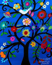 Tree Of Life Painting By Pristine Cartera Turkus Folk Art Flowers Tree Art Tree Of Life Art