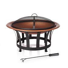 Warm up that patio, deck, or backyard with a decorative scroll series copper fire pit from landmann. Trinidad 30 Round Black Steel And Copper Effect Fire Pit Buy Online In Andorra At Andorra Desertcart Com Productid 48106967