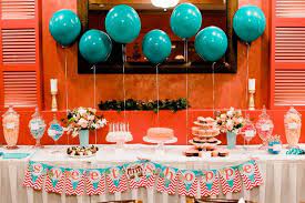 Stephanie Jonathan Can Get Orange Tablecloth And Blue Balloons For Crazy Cheap B C Of The Bar Green Baby Shower Sunshine Baby Showers Candy Themed Party