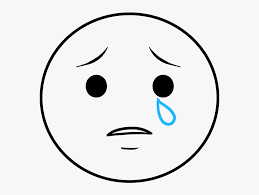 How To Draw Crying Emoji - Sad Face Emoji Drawing, Hd Png Download - Kindpng