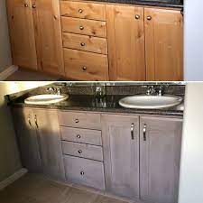 Knotty Alder Before And After I Used Oldmasters Gel Stain Brushing On A Gel Stain Kitchen Cabinets Stained Kitchen Cabinets Kitchen Cabinets Before And After