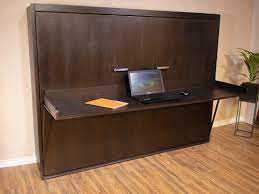 Insert the bushings and trunnions into their holes in the bed ends, and then slide the bed/desk assembly into the carcass. Stay Level Murphy Bed Desk Hardware Easy Diy Murphy Bed