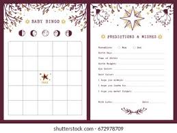 Our printable baby shower cards, which can serve as invites, party favors, or thank you notes, are super easy to edit and customize. Baby Shower Bingo Template Predictions Wishes Stock Vector Royalty Free 672978709
