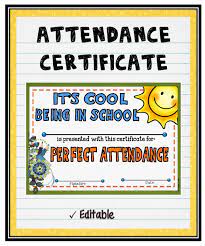 Attendance Certificate 3 Attendance Certificate Perfect Attendance Perfect Attendance Award