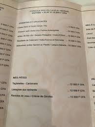This is probably the most expensive restaurant in brazzaville. Lunch Menu 2 Picture Of Le Jardin Des Saveurs Brazzaville Tripadvisor