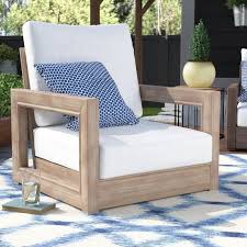 Constance Teak Outdoor Patio Furniture Club Chair With Cushions Teak Outdoor Wood Patio Furniture Furniture