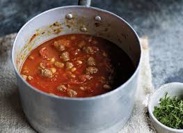 Chilli Merguez Sausage And Tomato Soup James Martin Chef James Martin Recipes Soup Tomato Soup