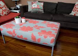 Made of birch wood and espresso finish, this rectangle ottoman is covered in gold viscose and polyester blend fabric. Klubbo Turns Lovely Peony Printed Ottoman Ikea Hackers
