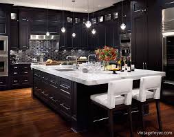 Simplicity, crisp and fresh, note high ceiling. Black White Black Modern Kitchen Ideas Novocom Top
