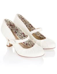Annabelle Vintage Embroidered Bridal Court Ivory Monsoon Bridal Shoes Wedding Shoes Low Heel Wedding Shoes