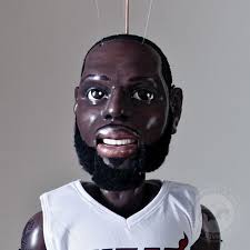 Lebron James, 3D-Modell eines Männerkopfes (für 100 cm Marionette,  bewegliche Augen und Mund)