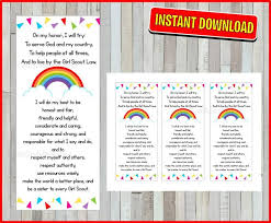 Scout Promise Brownie Promise Scout Bookmark Printable Etsy Girl Scout Promise Girl Scout Law Bookmarks Printable