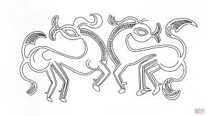 Disegno Di Ornamento Celtico Con Cavalli Da Colorare Disegni Da Con