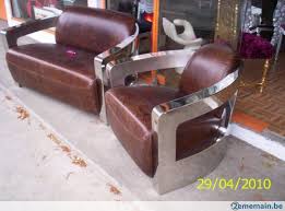 Canape Club Odyssee 2 Places Cuir Et Inox A Vendre Canape Club Mobilier De Salon Canape