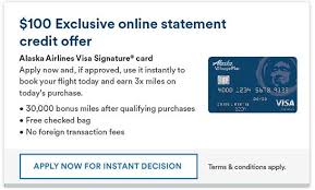 Alaska airlines visa signature® credit card: Alaska Airlines Credit Card 30000 Miles 100 Statement Credit