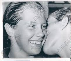 1959 Star Swimmer Becky Collins Set Record & Teammate Nancy Ramey Press  Photo