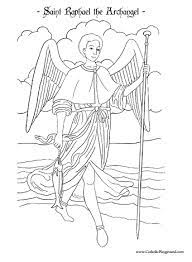 Copies may not be sold or reproduced for profit. Saint Raphael The Archangel Coloring Page September 29th St Raphael Archangel Angel Coloring Pages Coloring Pages