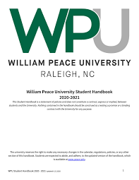 When you are online, you may be able to skip some questions based on your answers to earlier questions. William Peace University Student Handbook 2020 21 By William Peace University Issuu