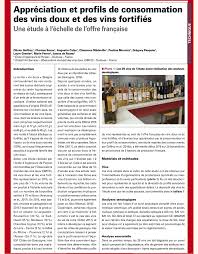 Pdf Appreciation Et Profils De Consommation Des Vins Doux Et Des Vins Fortifies Une Etude A L Echelle De L Offre Francaise