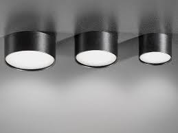 The base of a close to the ceiling light is attached directly to the ceiling. Mine Mine Collection By Zafferano Ailati Lights Design Federico De Majo