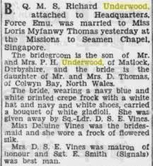 Doris Myfanwy (Thomas) Underwood (1907-1989)