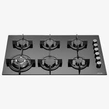 Gh9061pb Black 90cm 6 Burner Gas On Glass Hob Millar Int L Ltd