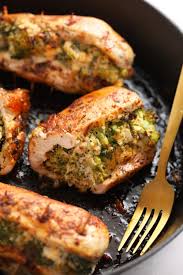 Spinach stuffed chicken is a simple dish that looks complex. Broccoli And Cheese Stuffed Chicken Breast Fit Foodie Finds
