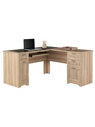 Small desk (less than 40 in.) Realspace Magellan L Desk Blonde Ash Office Depot